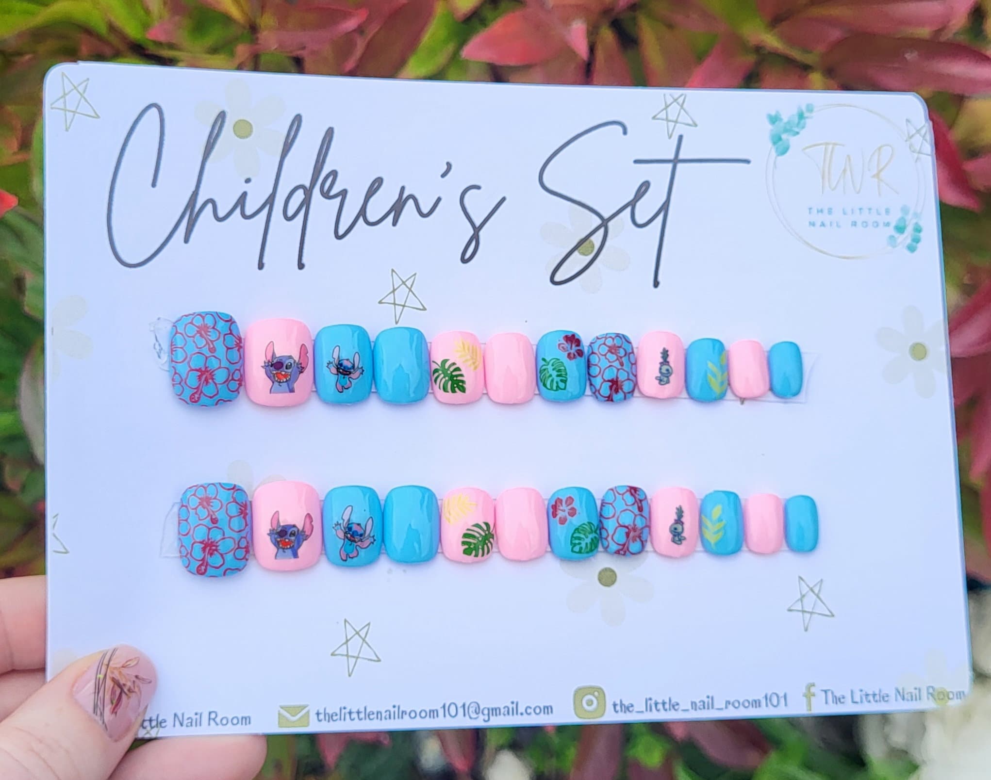Children's Stitch Press On Nails: 24pc Reusable Nail Set