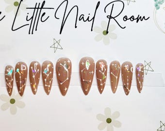 Celestial Goddess Press On Nails: Astrology Witch Nails