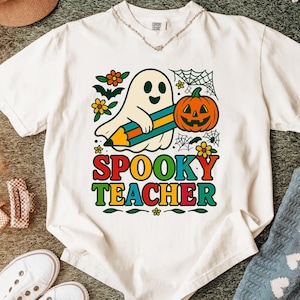 Gruseliger Lehrer Png, Halloween Png, Süßer Geist Png, Gruselige Vibes Png, Retro Halloween Png, Herbst Png, Halloween Shirt Sublimation Designs
