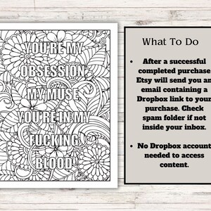 Obsessed Color Pages Spicy Book Boyfriend Coloring Pages, Dark Romance Smut (PDF & JPEG ...