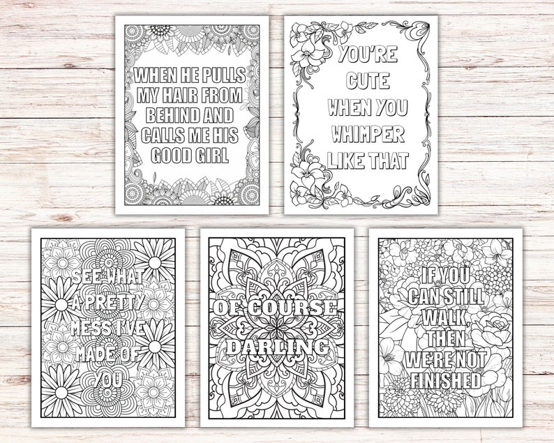 100 Smutty Coloring Sheets, Spicy Book Club, Adult Coloring Pages, Coloring sheets, Bookish, Smut Reader Gift, Dark Romace Lovers image 4