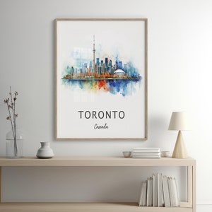Impression de voyage à Toronto, affiche de voyage à Toronto, art mural vacances, impression du Canada, impression de décoration intérieure unique, cadeau d'anniversaire de mariage, aquarelle image 8