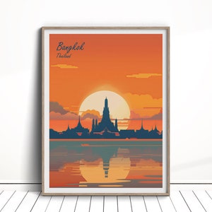 Bangkok Digital Download, Bangkok Travel Poster, Thailand Poster, Bangkok Travel, Bangkok Wall Art, Thai Gift, Bangkok Home Decor Download