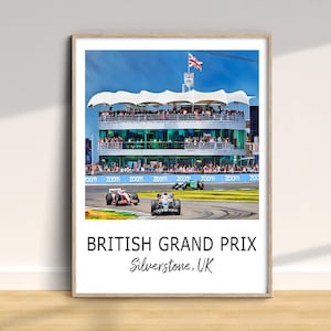 Impresión de viaje del Gran Premio de Gran Bretaña de F1, póster de deportes de motor de Silverstone, arte de pared de vacaciones, decoración del hogar, regalo de aniversario de cumpleaños de boda, Reino Unido