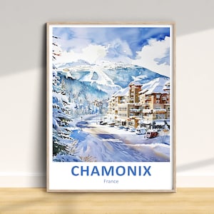 Chamonix Travel Print, Chamonix Travel Poster, France Wall Art, Winter Travel Print, Chamonix Home Decor Print, Chamonix Art Gift,Ski Poster