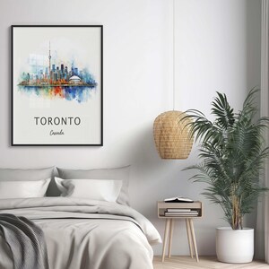 Impression de voyage à Toronto, affiche de voyage à Toronto, art mural vacances, impression du Canada, impression de décoration intérieure unique, cadeau d'anniversaire de mariage, aquarelle image 4