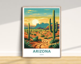Arizona Travel Print, Arizona Travel Poster, Arizona Wall Art, USA Travel Print, Arizona Home Decor Print, Arizona Art Gift, Desert Print