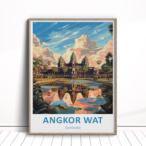 Angkor Wat Digital Download, Angkor Wat Travel Poster, Cambodia Poster, Angkor Wat Wall Art, Cambodia Gift, Angkor Wat Home Decor Download