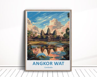 Angkor Wat Digital Download, Angkor Wat Travel Poster, Cambodia Poster, Angkor Wat Wall Art, Cambodia Gift, Angkor Wat Home Decor Download