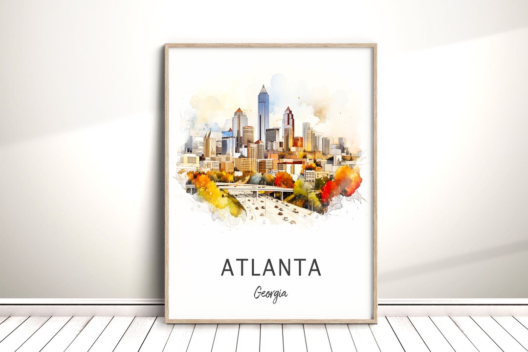Atlanta Digital Download, Georgia USA City Travel Poster, Printable ...