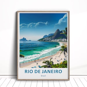 Rio de Janeiro Digital Download, Rio de Janeiro Travel Poster, Rio Wall Art, Brazil Travel Print, Rio Home Decor, Rio Art Gift, Copacabana