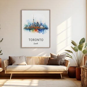 Impression de voyage à Toronto, affiche de voyage à Toronto, art mural vacances, impression du Canada, impression de décoration intérieure unique, cadeau d'anniversaire de mariage, aquarelle image 5