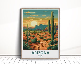 Arizona Digital Download, Arizona Travel Poster, USA Poster, Arizona Travel, Arizona Wall Art, USA Poster Gift, Arizona Home Decor Download