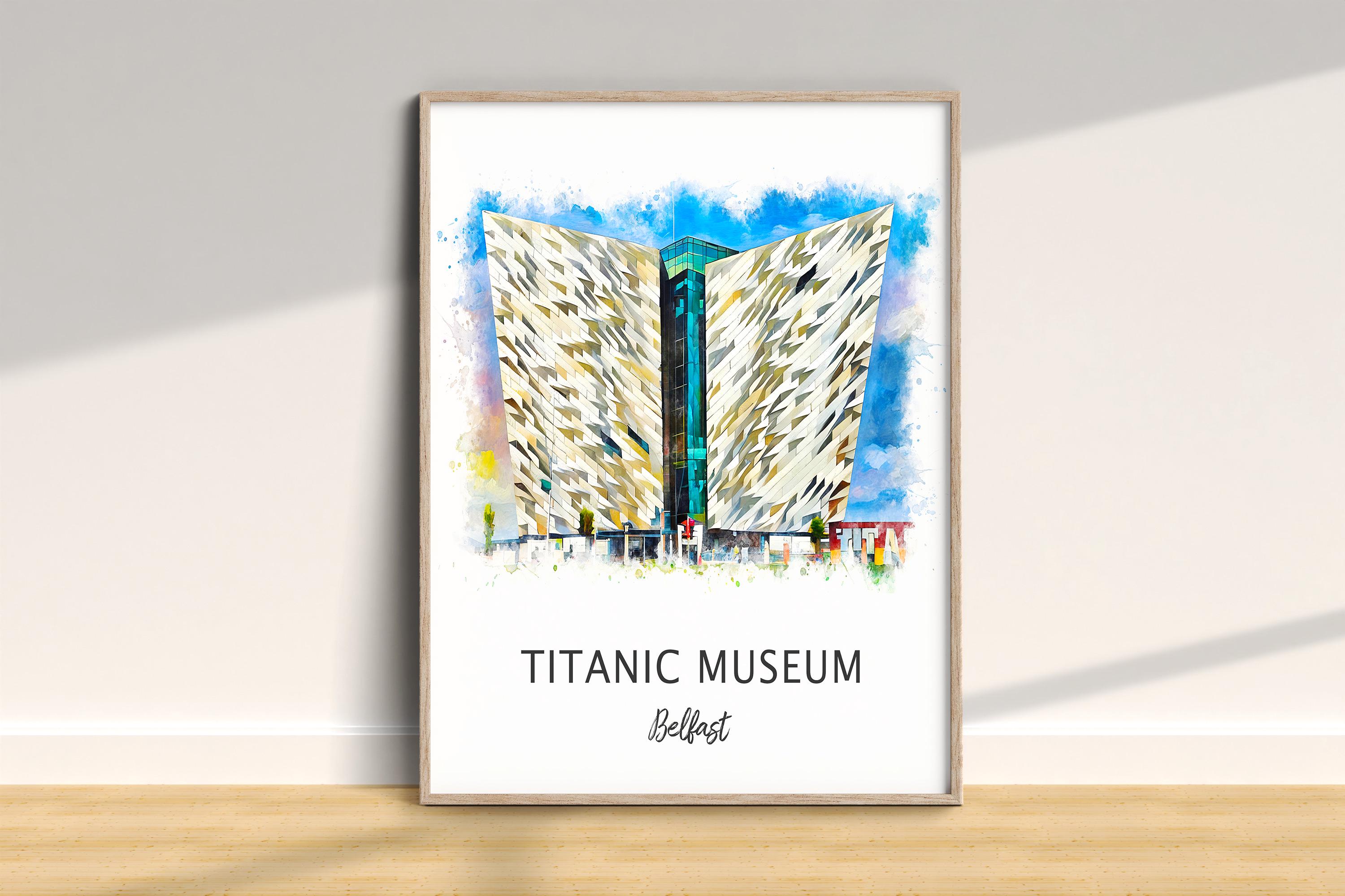 Titanic Museum Travel Print, Belfast N.Ireland Traditional City Poster, Vacation Wall Art, Home Decor, Wedding Birthday Anniversary Gift
