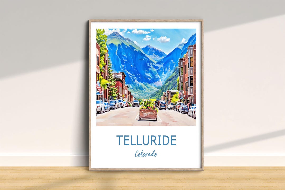 Telluride Colorado Travel Print, Traditional Poster, Vacation Wall Art ...
