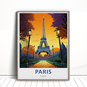 Paris Art Travel Poster, Paris Print, Vacation Wall Art, France Travel Print, Eifel Tower Home Decor Print, Travel Art Gift, Artistic Print