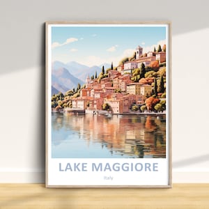 Lago Maggiore digitaler Download, Lago Maggiore Reise Poster, Italien druckbare Download, Urlaub Wandkunst, Urlaub Geschenk, Dekoration, Aquarell