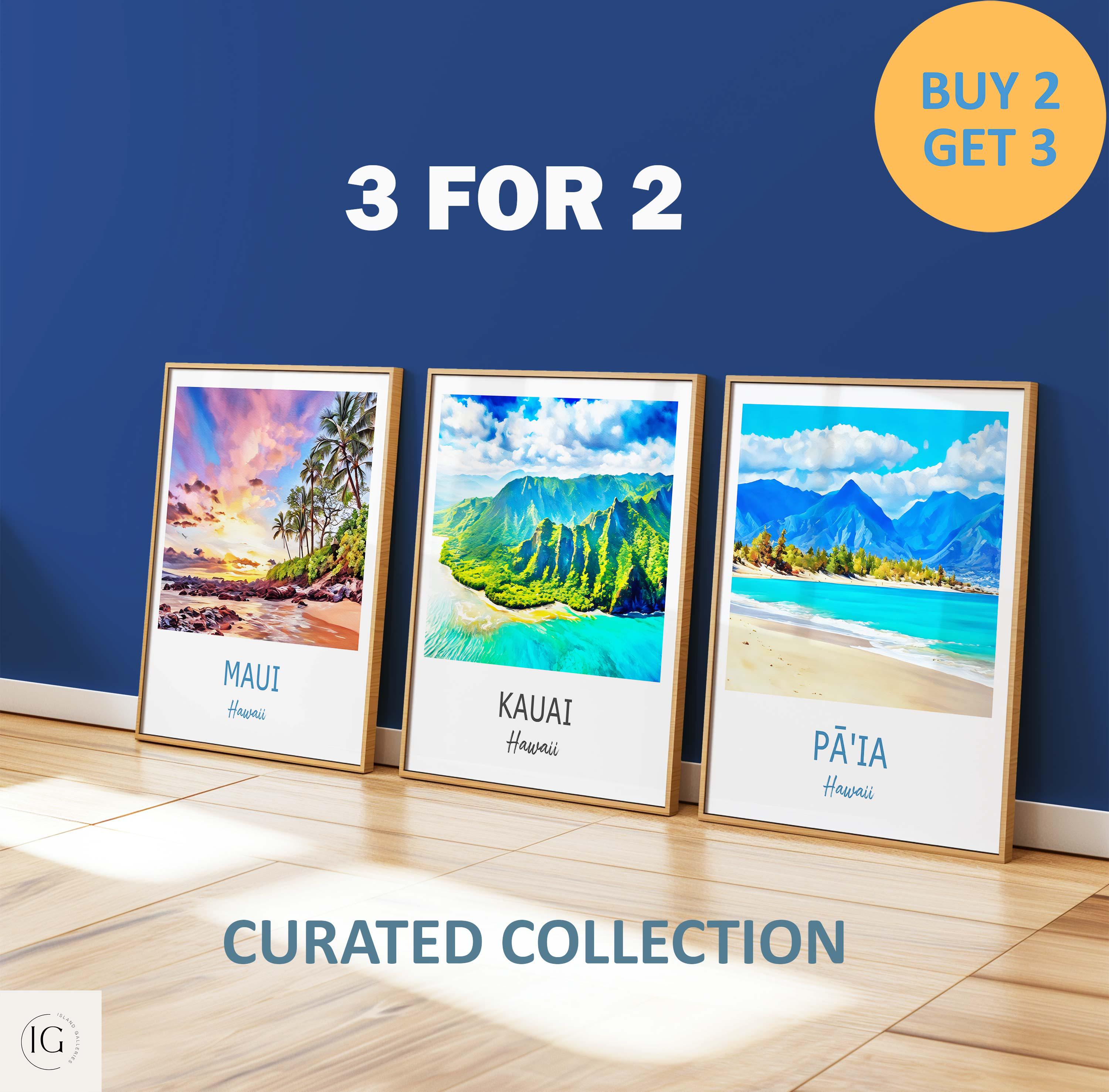Maui, Kauai & Pā'ia Collection, 3 for 2, Hawaii Travel Poster
