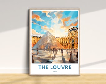The Louvre Travel Print, Louvre Travel Poster, Louvre Museum Print, Louvre Wall Art, France Travel Gift, Home Decor Print, Paris Print
