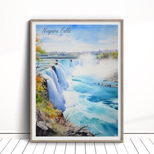 Niagara Falls Digital Download, Niagara Falls Travel Poster, Niagara Wall Art, Waterfall Download, Niagara Falls Home Decor, Niagara Gift