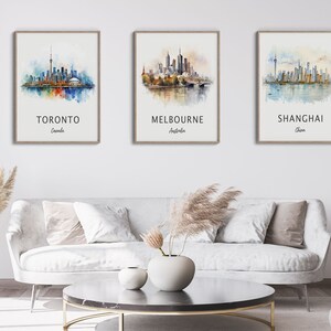 Impression de voyage à Toronto, affiche de voyage à Toronto, art mural vacances, impression du Canada, impression de décoration intérieure unique, cadeau d'anniversaire de mariage, aquarelle image 3