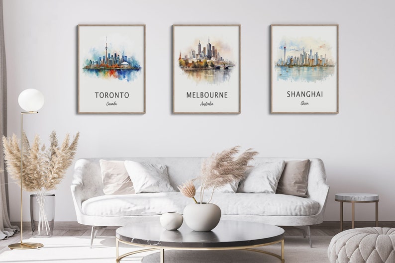 Impression de voyage à Toronto, affiche de voyage à Toronto, art mural vacances, impression du Canada, impression de décoration intérieure unique, cadeau d'anniversaire de mariage, aquarelle image 3