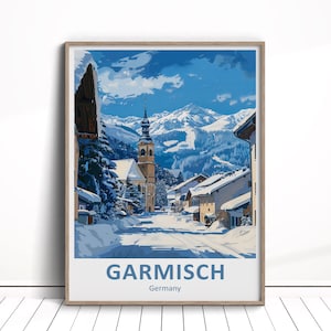 Garmisch Digital Download, Garmisch Reise Poster, Deutschland Wandkunst, Winter Reise Druck, Garmisch Wohnkultur, Garmisch Kunst Geschenk, Ski Poster