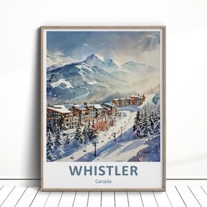 Whistler Digital Download, Whistler Travel Poster, Whistler Wall Art, Winter Travel Poster, Whistler Home Decor Download, Canada Art Gift