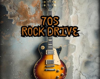 70s Rock Drive Playlist, klassische Road Trip Rocksongs aus den 1970er Jahren, Vintage Music Collection