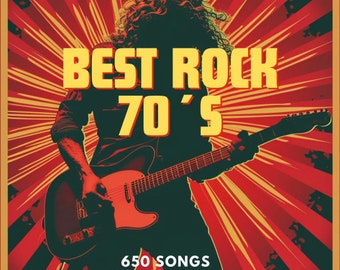 1970-1980 Beste Rock-Hits-Sammlung, herunterladbare MP3, klassische Rock-Hymnen, Top-Songs, digitales Album