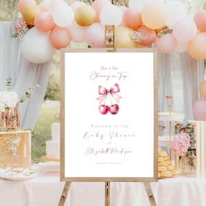 Cherry on Top Baby Shower Welcome Sign Template (Instant Download)