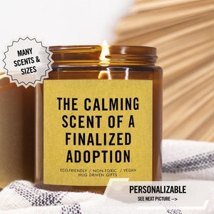 Adoption Gifts for Family, Boy, Girl, Finalized Adoption Day Candle Announcement, Congrats Gifts for New Parents, Adopted Mom Present