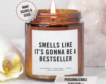 Writer Gift, Best Selling Author Gift, Writer's Block, Funny Candle Birthday Gift for Her, New Author, New Book, Writers Club Gift for Him