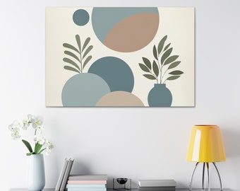 Japandi Wall Art, Wabi Sabi Wall Art, Green Japanese Wall Art Gift, Home Decor, Canva Print, Best Wabi Sabi Interior, Wabi Sabi Long Art