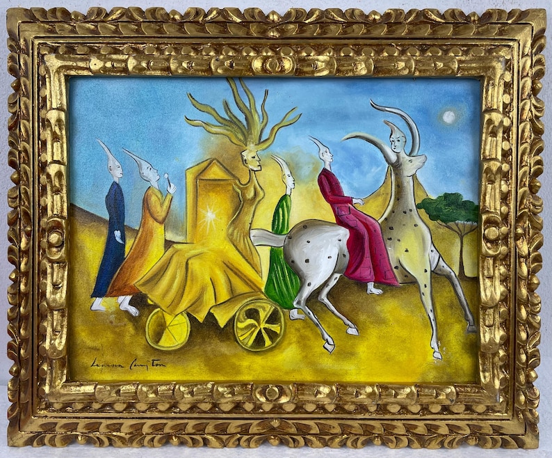 Leonora Carrington Oil on Canvas Painting Rare, Signed & Framed - Etsy