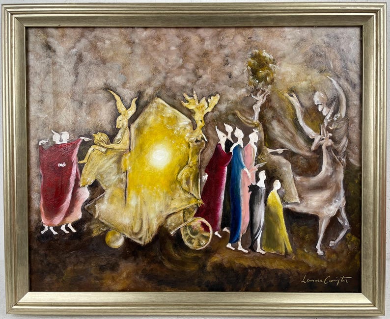 Leonora Carrington Oil on Canvas Painting Signed & Framed Masterpiece ...