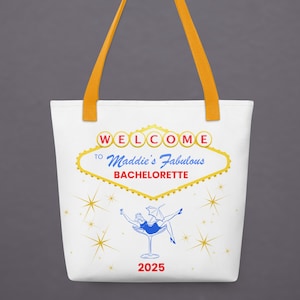 Vegas Bachelorette Tote Party Favor Bridal Gift Accessory Vegas Theme Design Pinup Style Casino Bag Welcome Gift Bride Squad Bach Club Gift