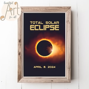 Printable Total Solar Eclipse 2024 Poster Total Eclipse Wall Art Printable Eclipse Souvenir Poster Digital Download Wall Art Printable Art