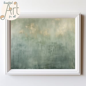 Abstract Sage Green and Gray Wall Art Landscape or Portrait Painting ...