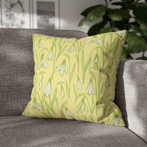Handmade Square Flower Cushion Cover, Double Sided Reversible Floral Pillow, Botanical Print Home Decor, Vintage Boho Cotton Pillow Case