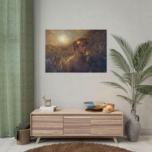 Greek Mythical Lovers - Apollo and Hyacinthus Print | Greek God Decor | LGBTQ+ Mythology Artwork | Floral Fantasy Aesthetic