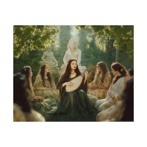 Safo y sus amantes: póster horizontal mate épico del corazón de los poetas líricos para amantes de la mitología, impresión artística, decoración del hogar, arte de pared