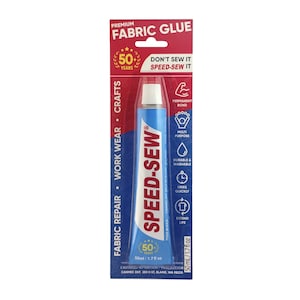 Réparation de tissus de confiance depuis plus de 50 ans ! Colle adhésive pour tissu de qualité supérieure sans couture Speed-Sew pour projets d'artisanat, réparations de vêtements de bricolage, denim, vêtements de travail
