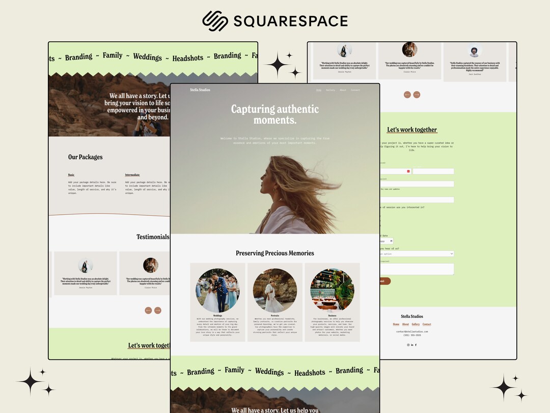 Squarespace Template Photographer & Studio Squarespace 7.1 Website