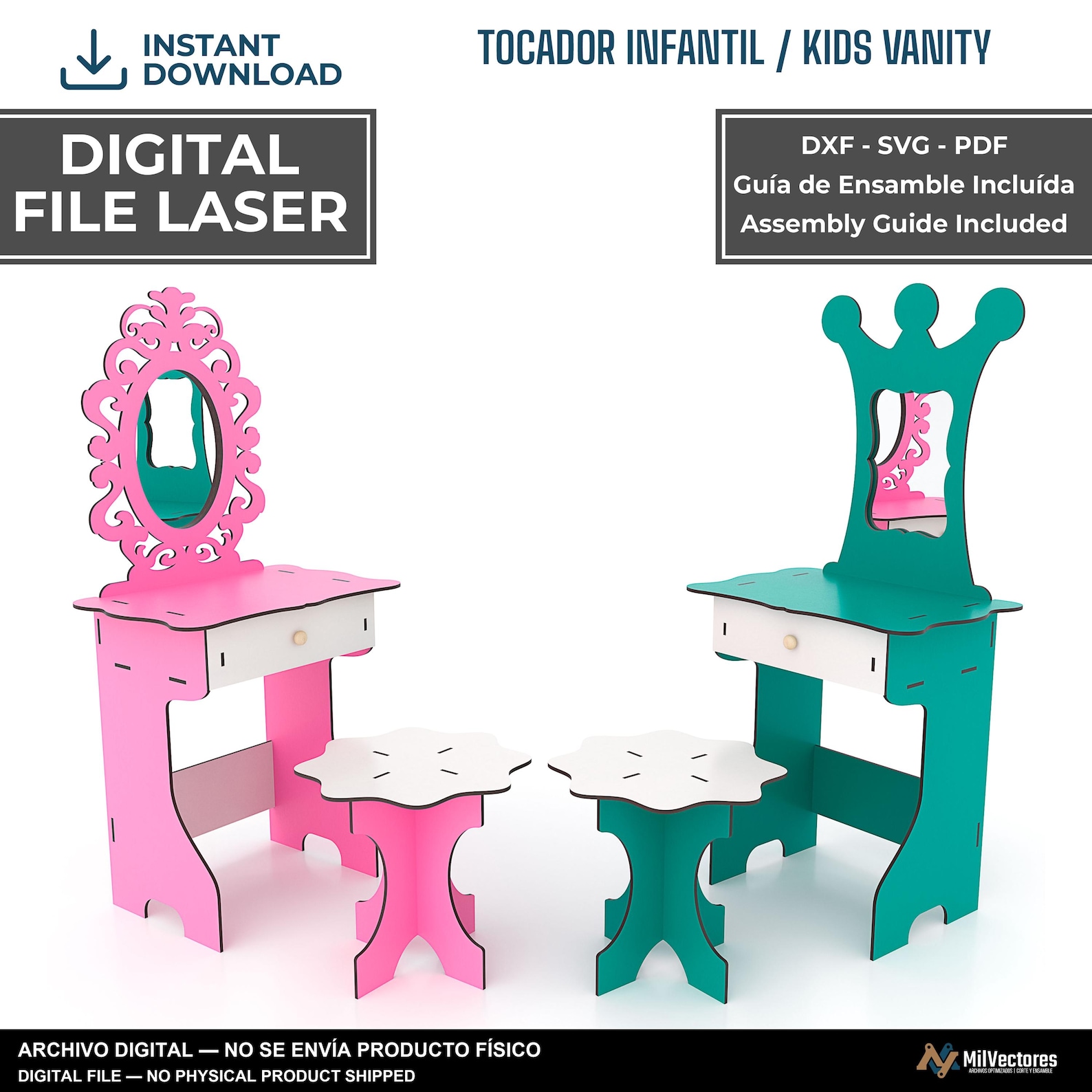 Tocador / mesa de maquillaje infantil