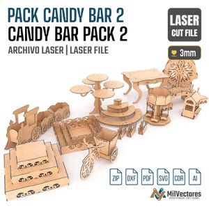 Kit godisbar möbelpaket 2- filvektor för laser, svg, laser - filvektor, laserskuren design, monteringsguide, laserskuren fil