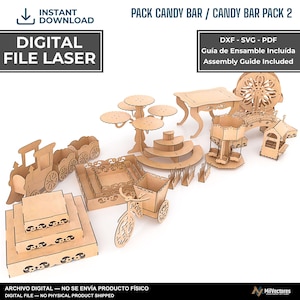 Zestaw Candy Bar | Zestaw mebli 2 | plik wektorowy do lasera | svg, laser - plik wektorowy | projekt cięty laserowo | instrukcja montażu | plik cięty laserowo
