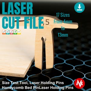 Laser bed pins, honeycomb bed pins, anti-flashback pins, laser hold-down pins, and crumb tray pins for precise laser cutting DXF file