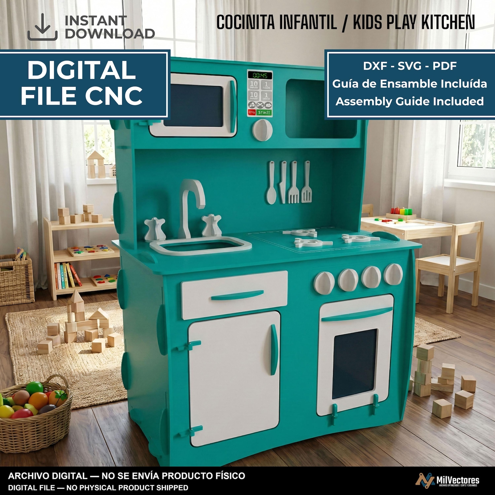 Cocina de madera para niños