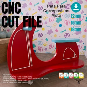 Aufsitz-, Motorrad-Lauflernhilfe CNC-Datei, digitale PDF-Pläne, Baby-Lauflernhilfe CNC, DXF-Datei, Holzarbeit, Kinder-Handwagen CNC-Fräsdatei Baby-Lauflernhilfe